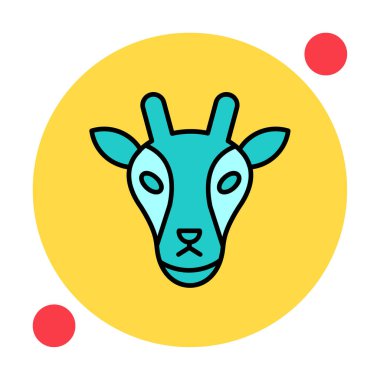 Zürafa baş web simgesi, vektör illüstrasyonu 