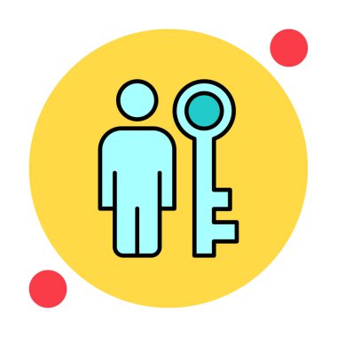 anahtar kişi ikon vektör illüstrasyonu