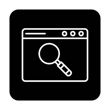 Basit Tarayıcı Arama simgesi, vektör illüstrasyonu
