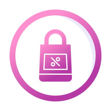 Alışveriş poşeti simgesi, vektör illüstrasyonu basit tasarım