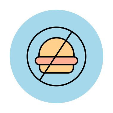 Fast food simgesi yok, vektör illüstrasyonu