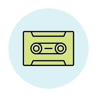 Kaset. Web simgesi basit illüstrasyon                               