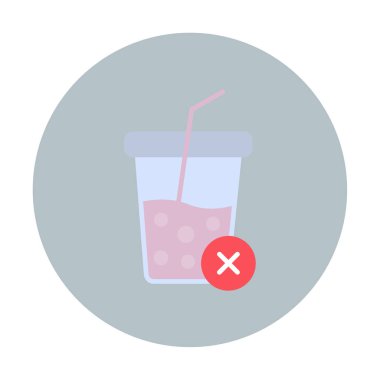 Basit, alkolsüz içecek simgesi, vektör illüstrasyonu