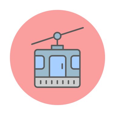 Modern Cable Car Cabin simgesinin vektör çizimi                   