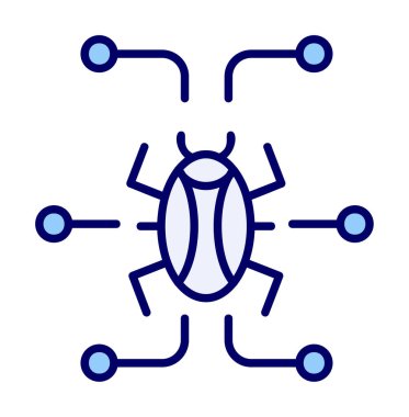 Basit dijital virüs simgesi, vektör illüstrasyonu