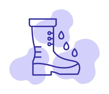 Basit Rainboot simgesi, vektör illüstrasyonu