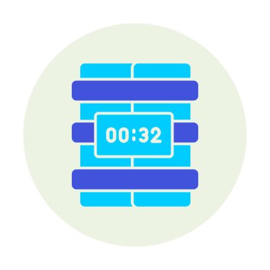 Zaman bombası ikonu vektör illüstrasyonu.