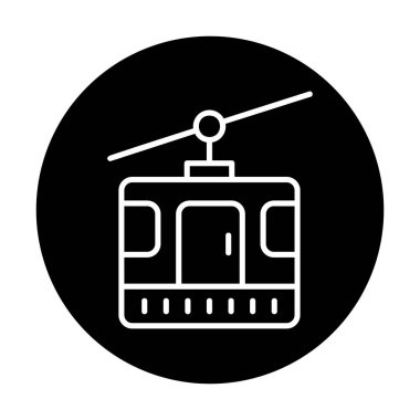 Modern Cable Car Cabin simgesinin vektör çizimi                   