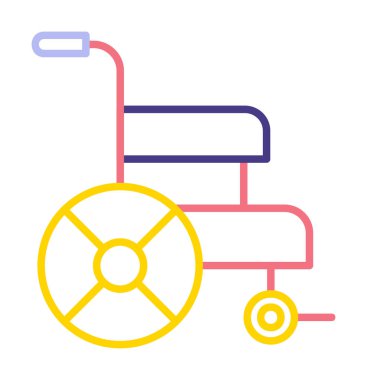 Basit Tekerlekli sandalye Simgesi, vektör illüstrasyonu