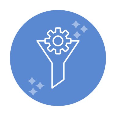 Vites simgesiyle filtre hunisi, vektör illüstrasyonu