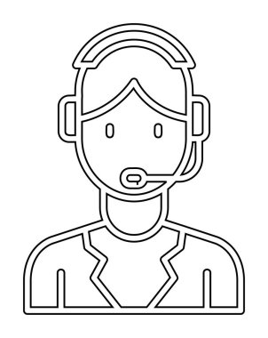 Kulaklık takan kişinin vektör çizimi, Müşteri Hizmetleri Ajansı kavramı