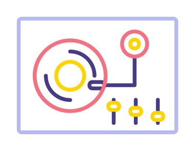 Basit vinil oynatıcı Turntable simgesi, vektör illüstrasyonu