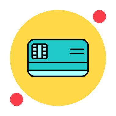 Kredi kartı simgesi, vektör illüstrasyonu basit tasarım