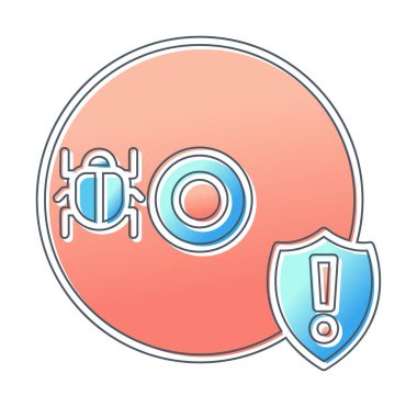 Cd Virüs simgesinin vektör çizimi 