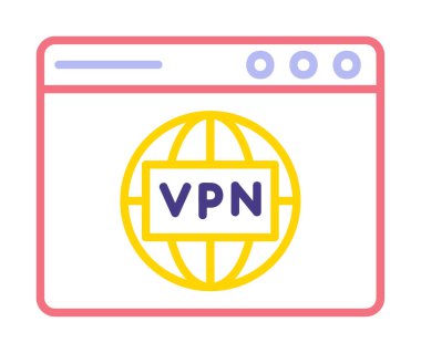 Basit Vpn bağlantı simgesi, vektör illüstrasyonu