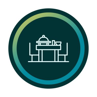 Basit ziyafet simgesi, vektör illüstrasyonu