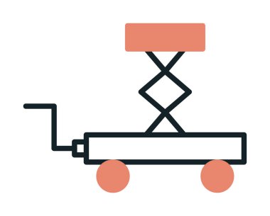 Makas kaldırma simgesi tasarımı, vektör illüstrasyonu