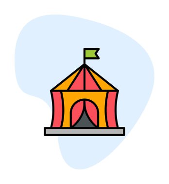 sirk çadırı simge vektör çizim