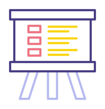 Üniversite Sunum ikonu vektör illüstrasyonu 