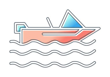 Basit Motorboat simgesi, vektör illüstrasyonu