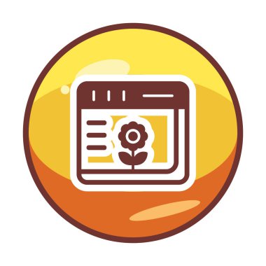 Basit Web Tarayıcı simgesi, vektör illüstrasyonu