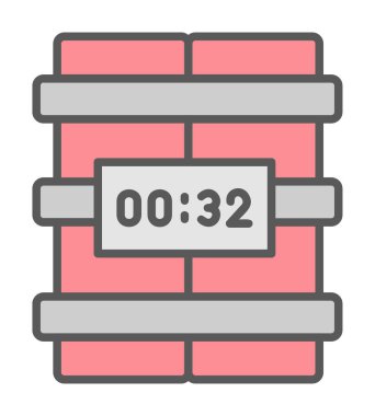 Zaman bombası ikonu vektör illüstrasyonu.