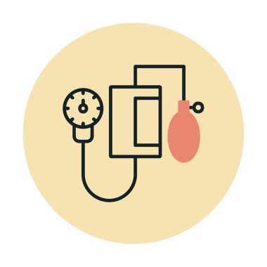 Basit Kan basıncı ölçüm simgesi, vektör illüstrasyonu