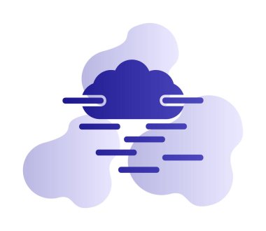 Sis ve bulut simgesi, hava sembolü, vektör illüstrasyonu   