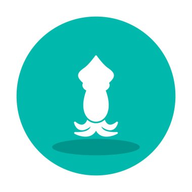 Beyaz arkaplanda mürekkep balığı vektörü simgesi 