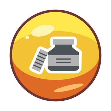 Mürekkep kavanozu simgesinin vektör çizimi 