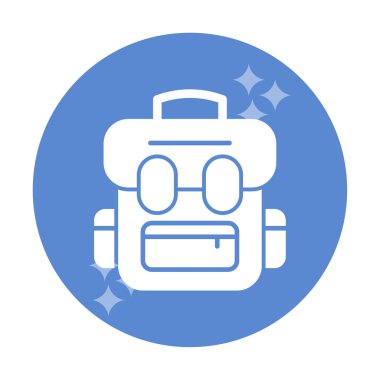 sırt çantası simgesi vektör illüstrasyonu