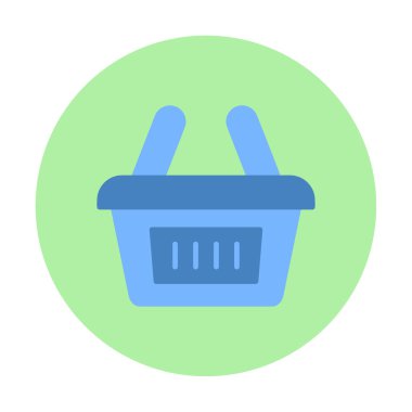 Alışveriş sepeti ikonu vektör illüstrasyonu 