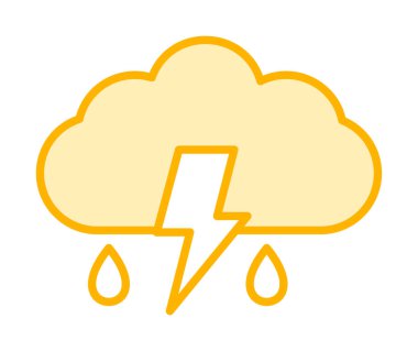 Gök gürültüsü hava durumu ikonu vektör çizimi tasarımı