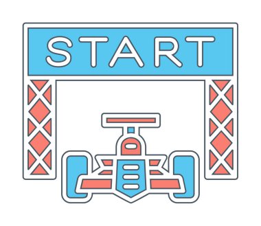 simgeyi başlat. Web için Irk vektör simgesinin başlatılmasının basit bir gösterimi.                                