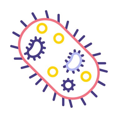 Mikroorganizma simgesi vektör illüstrasyon tasarımı