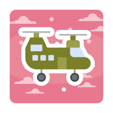 Askeri Heliciopter vektör ikonu. biçim düzdür  