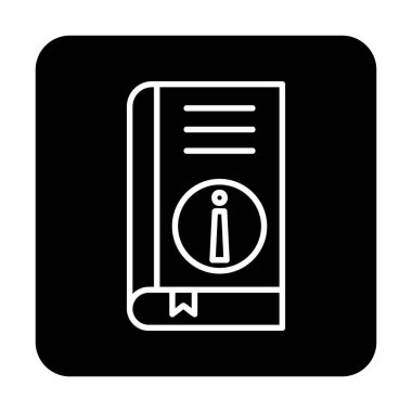 Basit Kitap Bilgileri simgesi, vektör illüstrasyonu