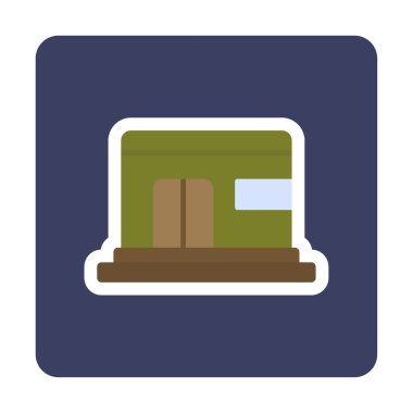 Sığınak düz ikon vektör çizimi