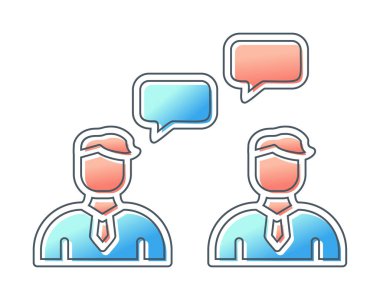 Basit Çalışma İletişim simgesi, vektör illüstrasyonu