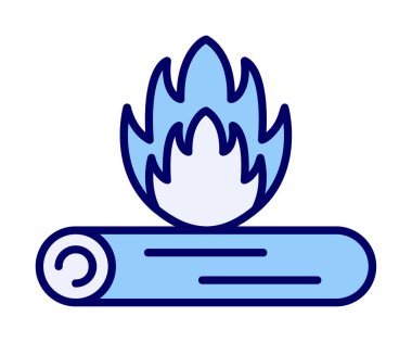 Basit düz ateş ikonu, vektör illüstrasyonu