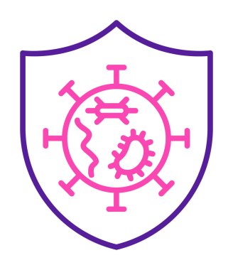 Mikroplar Korunan Kalkan ikon vektör çizimi