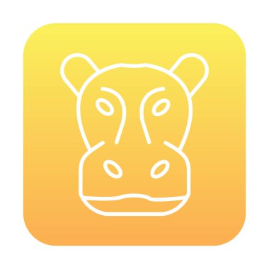 Hippopotamus baş ikon vektör çizimi