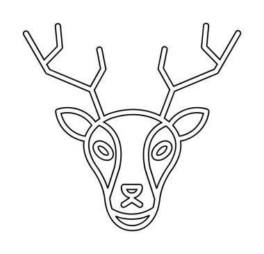 Geyik. Web simgesi basit illüstrasyon