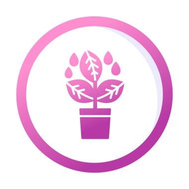 çömlek simgesine bitki, vektör illüstrasyonu 