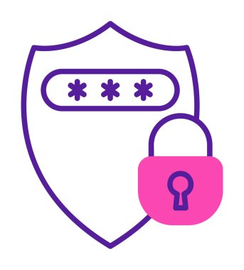 Basit Parola simgesi, vektör illüstrasyonu