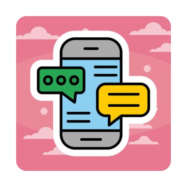 Basit akıllı telefon sohbet simgesi, vektör illüstrasyonu