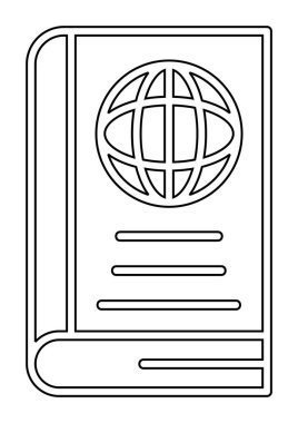 Basit Dünya Kitabı simgesi, vektör illüstrasyonu