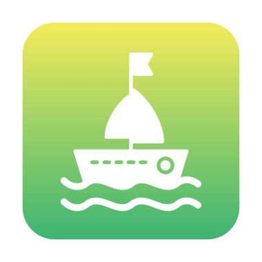 Arka planda basit bir yelkenli ikonu var. vektör illüstrasyonu