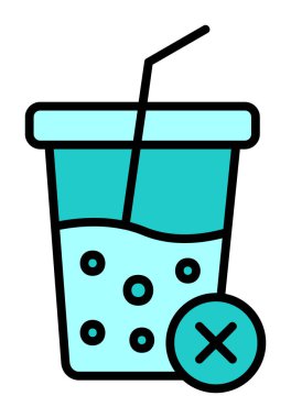 Basit, alkolsüz içecek simgesi, vektör illüstrasyonu