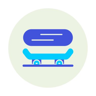 Basit kaykay simgesi, vektör illüstrasyonu